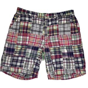 Vintage Polo Ralph Lauren Patchwork Madris Plaid Shorts Cotton 36 x 8